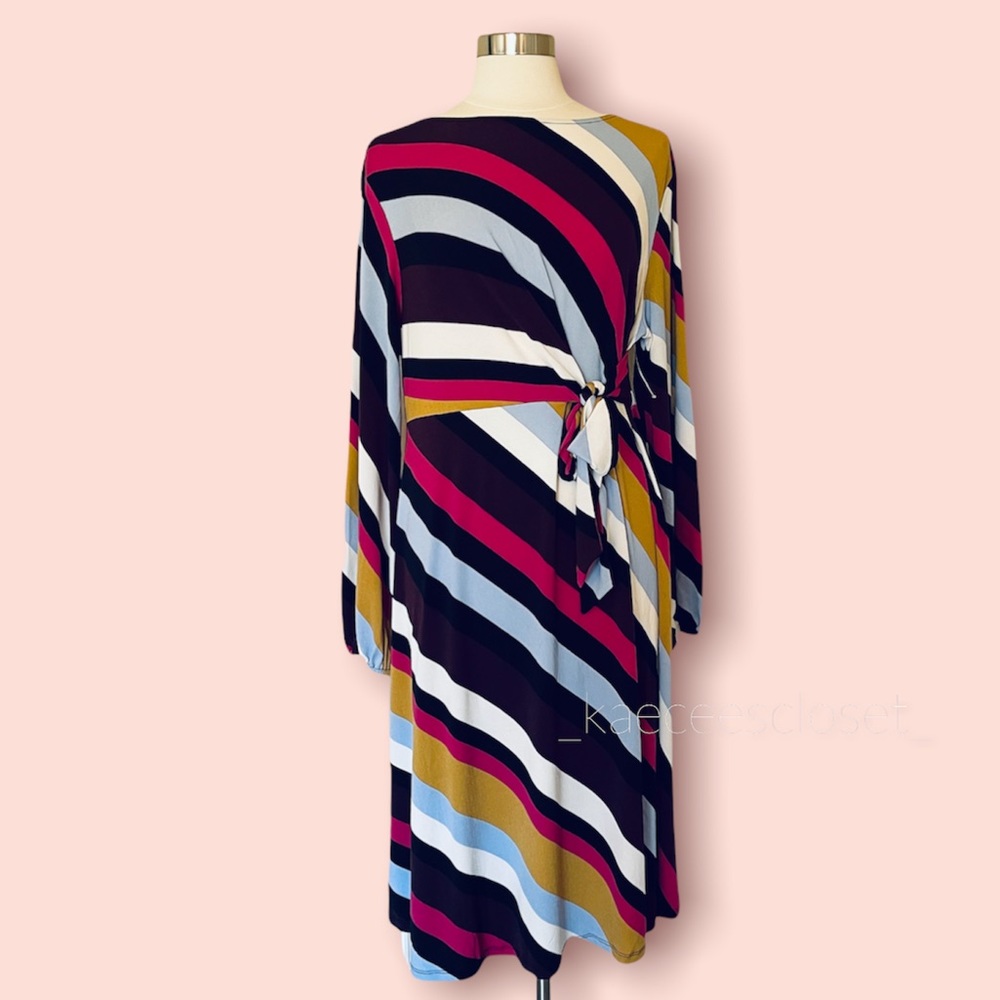 NWT Motherhood Maternity Striped Mid Length Maternity Dress Sz 1X